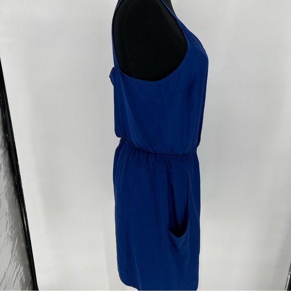 Amanda‎ Uprichard Cobalt Blue Button Front silk Dress - Picture 10 of 14